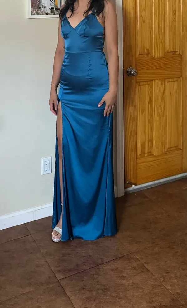 Long blue green dress SHEIN - Image 2