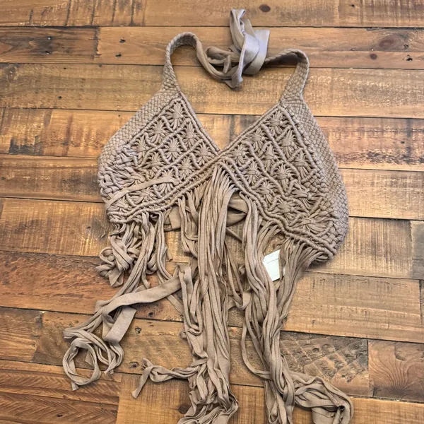 HANDMADE Crochet Bra‎ Top Tan - Image 2