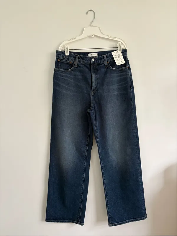 NWT Madewell The Perfect Vintage Wide Leg Crop Jean Midnight Waters Size 31 TALL - Image 4