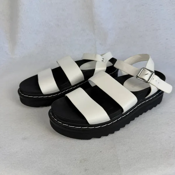 Madden‎ Girl Doral White Black Chunky Platform Strappy Sandals Women US 8.5 - Image 2