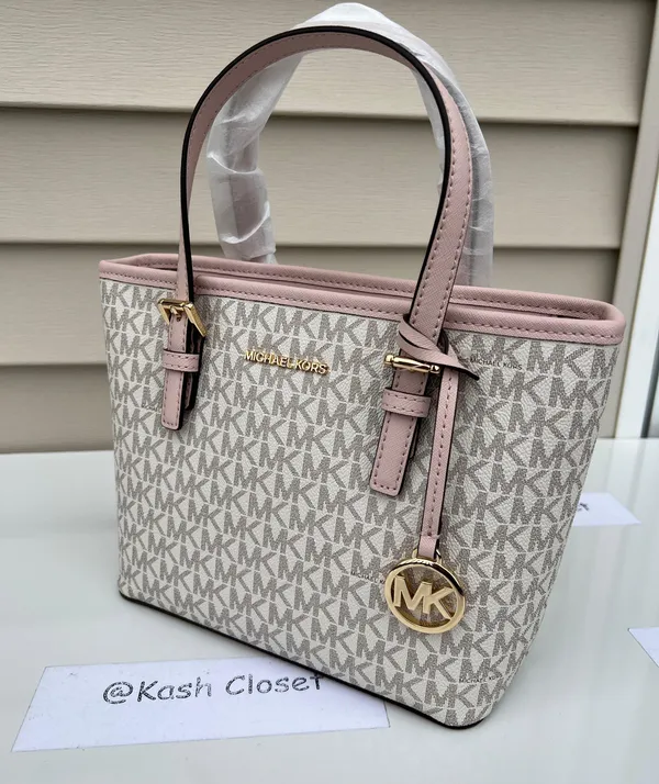 Michael Kors JST Extra-Small Top-Zip Tote Bag -Powder Blush Multi - Image 3