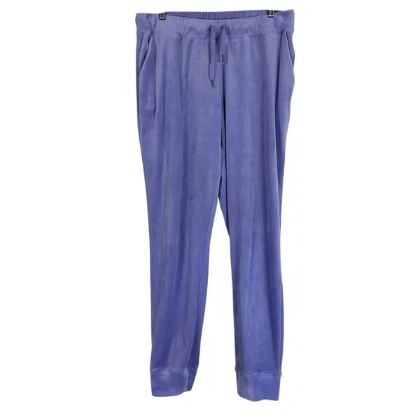 Juicy Couture Forever 21 Velour Rhinestone Logo Joggers Purple Y2K Bling Size L - Image 3