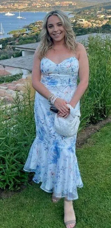 Beautiful Memories White Floral Print Trumpet Midi Dress - Size L - Image 13