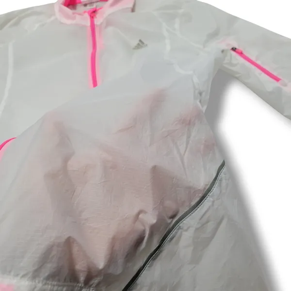 Adidas Jacket Size Small Semi-Sheer Windbreaker Jacket Running Athleisure Flaws - Image 4