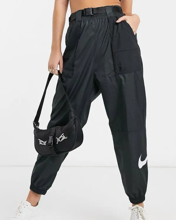 Nike Swoosh Black Cargo Joggers - Image 2