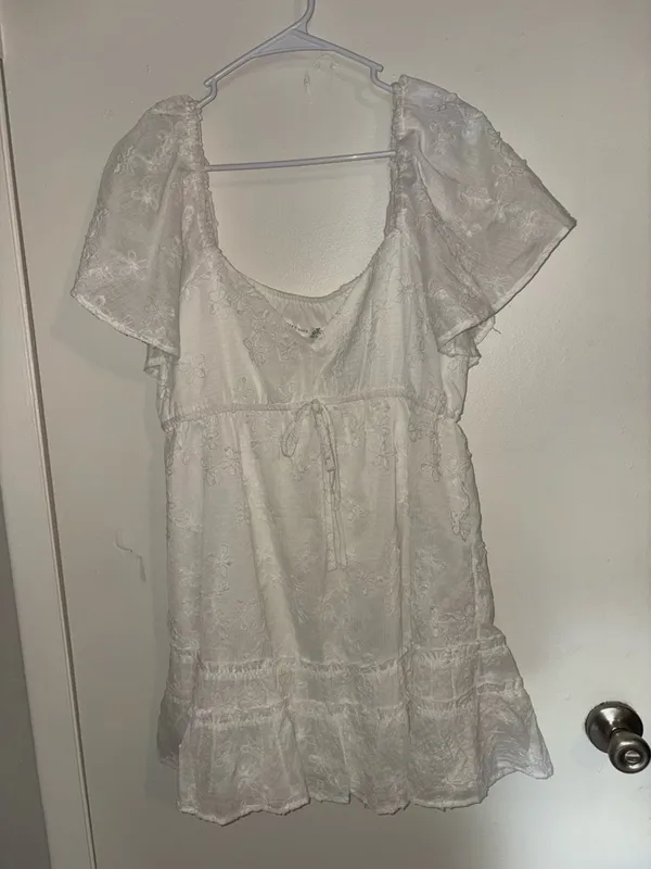 Altar'd State White Flutter-Sleeve Mini Dress - Image 2