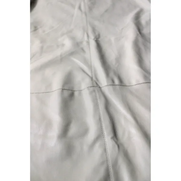 ZARA Ice Faux Leather Tunic Dress‎ Cream Tan Midi Shift Dress Pockets Medium - Image 3