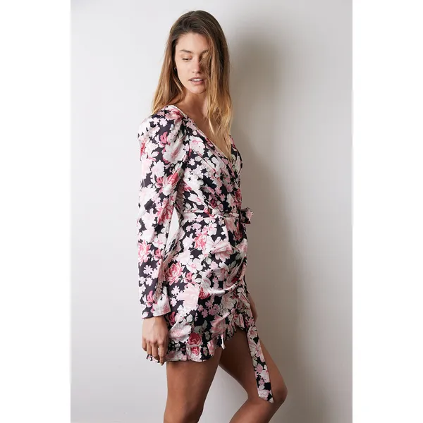 Bardot Womens Dress Size 12 Mini‎ Floral Black Ruffle Samara Rose Garden NEW - Image 4