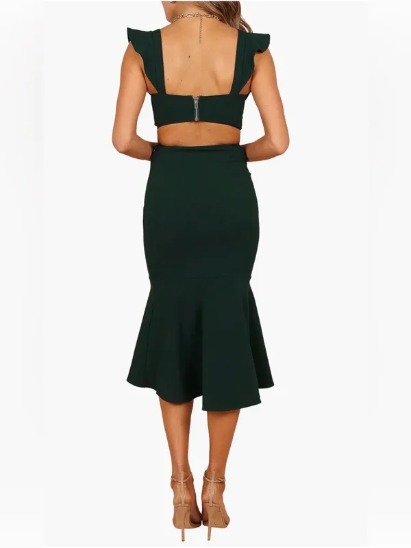 NEW Petal & Pup Yvonne Ruffle Trim Cutout High-Low Dress - Image 4