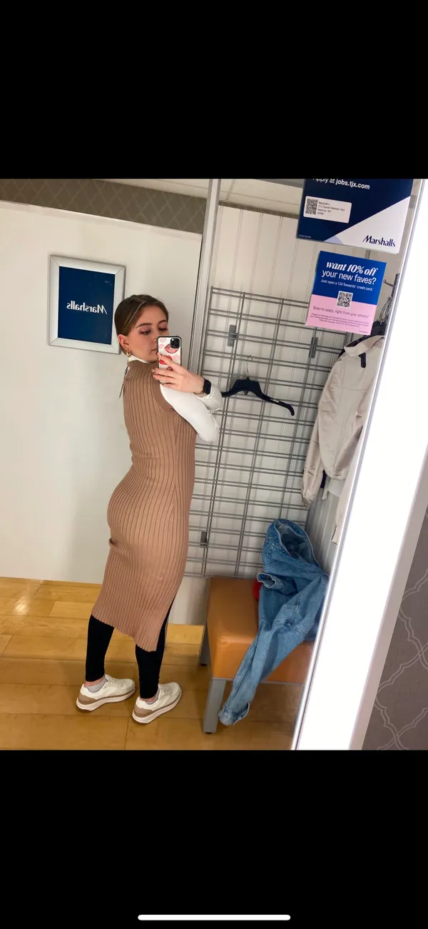 Knit Dress Tan - Image 4