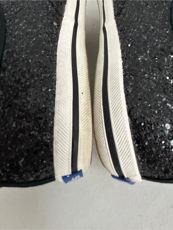 Kate Spade x Keds Black Glitter Sneakers Size 10 - Image 10