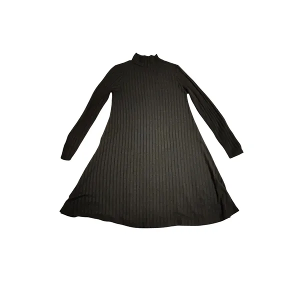Ivanka Trump Black Ribbed Mock Neck Long‎ Sleeve A-Line Knit Dress Womens Small - Image 9