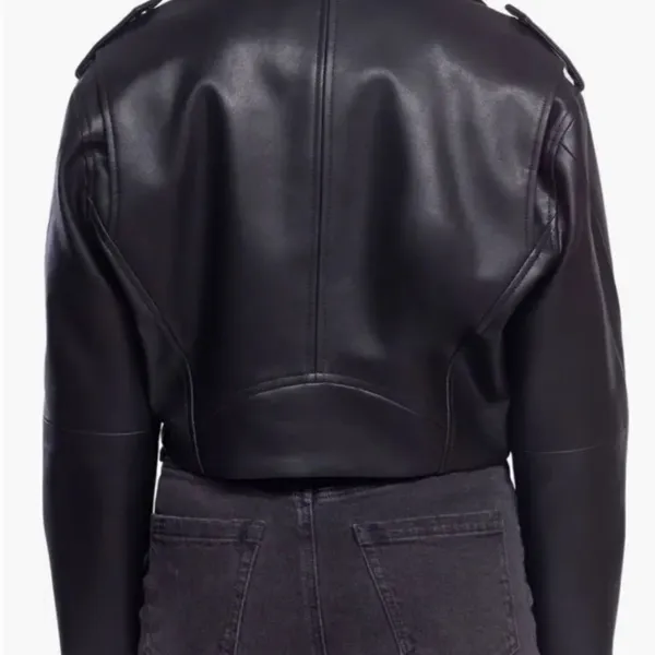 BLANKNYC High Standard Vegan Faux-Leather Crop Moto Jacket Black Size S Small - Image 3