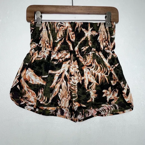 Free People Movement Women The Way Home Shorts Tropical Print Sz S Boho Running - Image 2