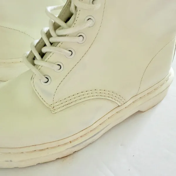 Dr Martens 1460 Mono White Smooth Leather Lace Up Combat Boots Iconic Sole 8M/9L - Image 12