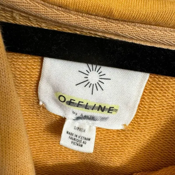 Aerie OFFLINE Oversized Golden Yellow Hoodie Sweatshirt Small - Image 2