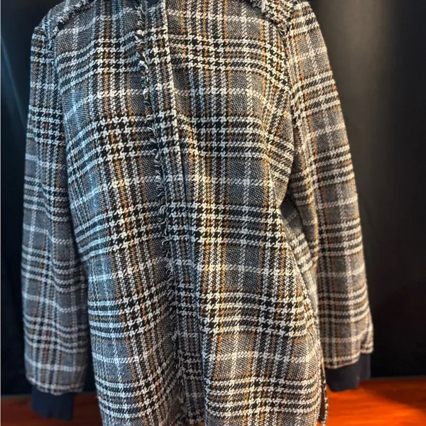 Yest Houndstooth Patterned‎ Jacket Black Size 8 - Image 5