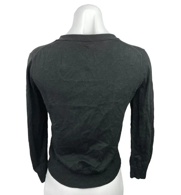 J.Crew Women's Black Long Sleeve V-Neck Button Up Cardigan Sweater Top Size S - Image 2