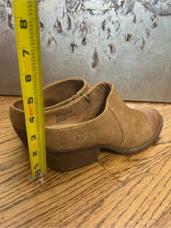 BORN Starr Tan Distressed Leather Slip On Mules Clogs Size 10 - Image 14
