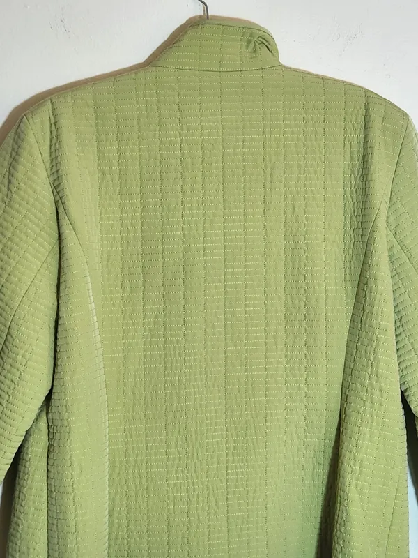Gallery Lime Green Quilted Zip Up Jacket Size XL - Image 4
