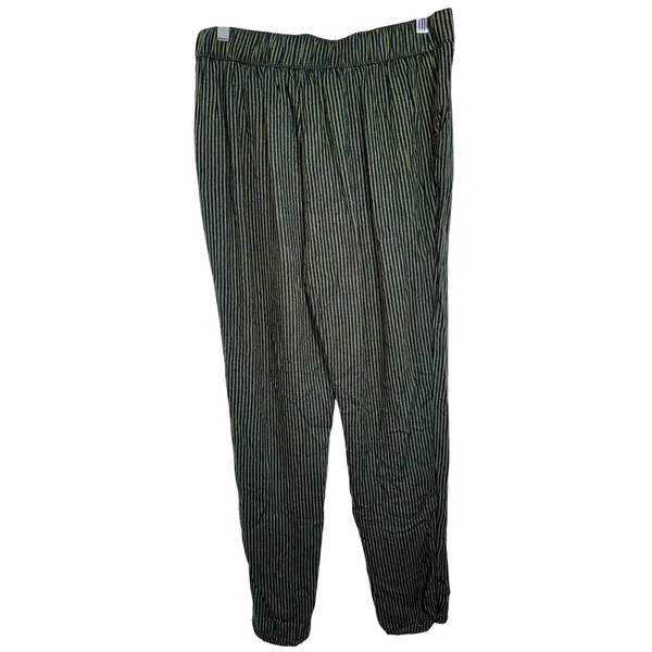 Abercrombie & Fitch Black Green Striped Yoga Track Lounge Jogger Pants Size M - Image 3
