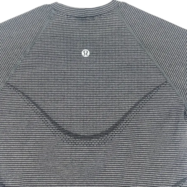 Lululemon Swiftly Tech Cropped Short Sleeve Black White Stripe Size 4‎ - Image 7