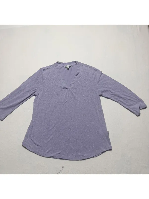 Orvis Women’s Small Heathered Lavender 3/4 Sleeve V-Neck Tunic Top - Image 4