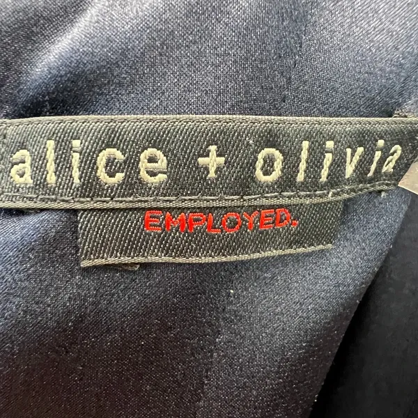 Alice + Olivia Employed Peplum Mini Dress 2 Navy Blue Sheath Sleeveless‎ Fitted - Image 2