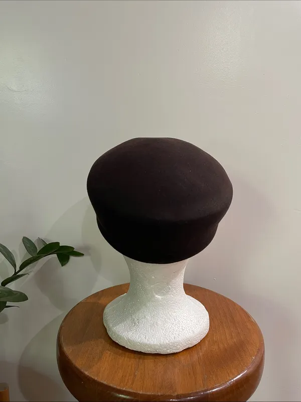 Chocolate Brown 100% Wool Baker Boy Newsboy Hat One Size - Image 3