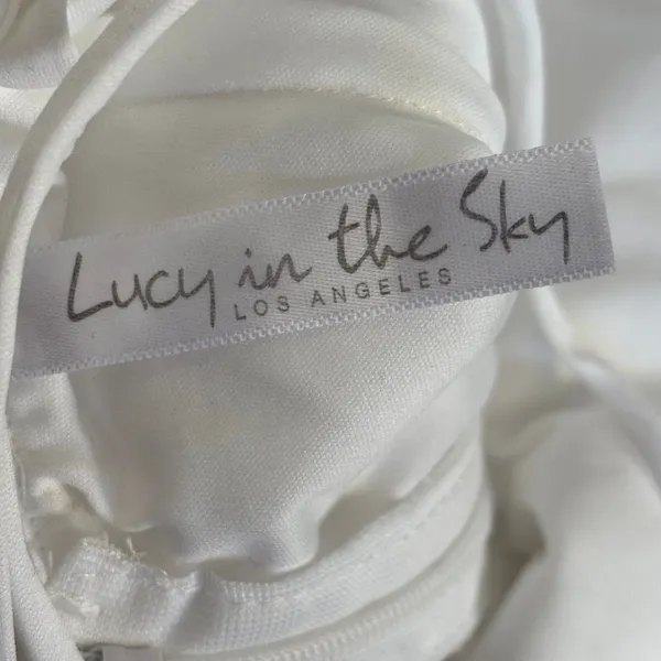 Lucy In the Sky Clarabelle‎ Iridescent Sequin Dress Sz S White Fairy Lace - Image 10