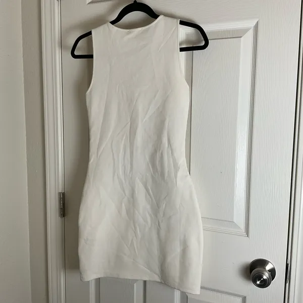 ZARA | Off-White Button-Down Mini Dress woman’s Size Medium - Image 8