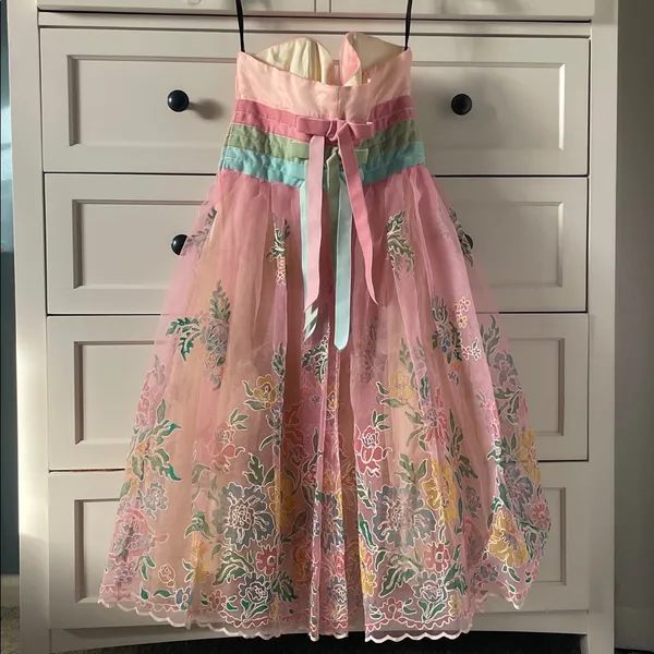 NWT Betsey Johnson Women’s Vintage Pink Tulle Layered Floral Cocktail Dress - 6 - Image 7