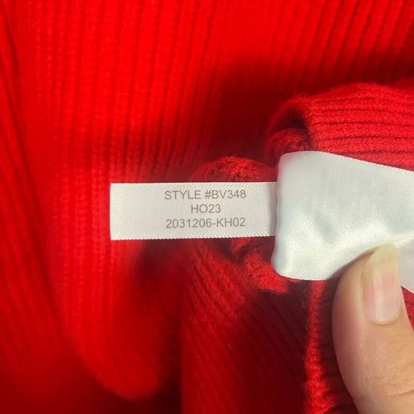 J. Crew Ribbed turtleneck sweater in stretch yarn bright red size medium - Image 6