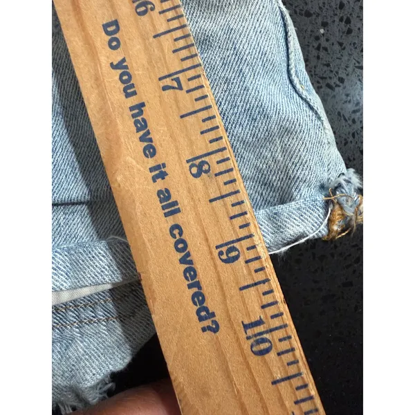 Levis Premium 501 Original Cutoff Shorts Light Wash Distressed‎ Blue 25 - Image 7