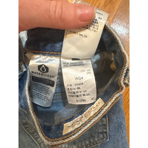 Levi's 501 Cut Off Denim Jean Shorts Distressed Frayed‎ Raw Hem W24 - Image 4