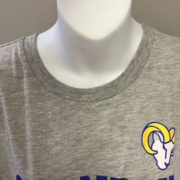 NFL LA Rams Sunday Football Women’s Short Sleeve Heather Gray T-Shirt- Large - Image 5