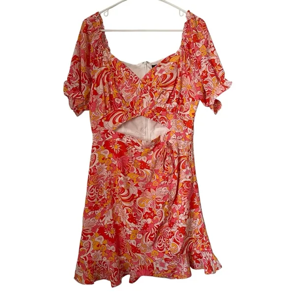 Sugarlips Mellow Groove Mendocino Satin Ruched Cutout Mini Dress - Image 3