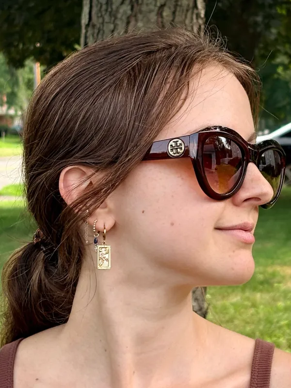 TORY BURCH Logo Brown Gradient Oversized Sunglasses - Image 5