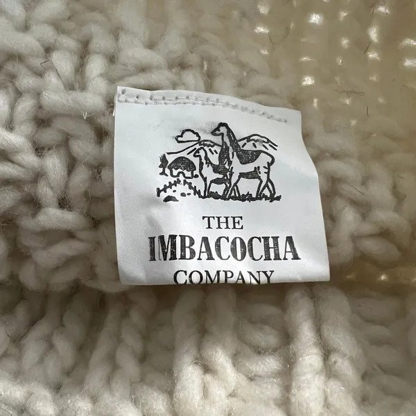 Vintage Imbacocha 100% Wool Fisherman Cable Knit Zip Cardigan L XL - Image 8