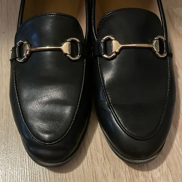 Black Loafers with Gold Detail - Image 3