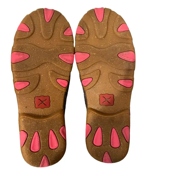 Twisted X Neon Pink Aztec Print Women’s 8.5M Boat Driving Mocs Loafers Shoes - Image 9
