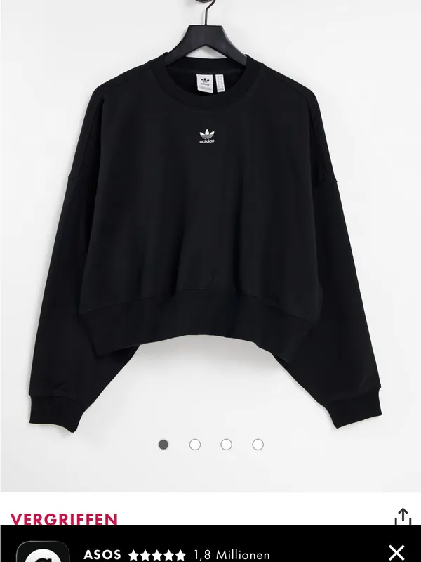 Adidas Originals Women's Adicolor Essentials Crew Sweatshirt Black Large Casual - Image 3