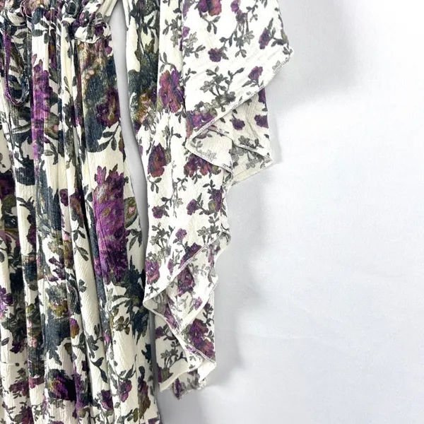 Free People Heart of‎ Gold Dress M Moody Floral Bell Sleeve Boho Whimsigoth Mini - Image 11