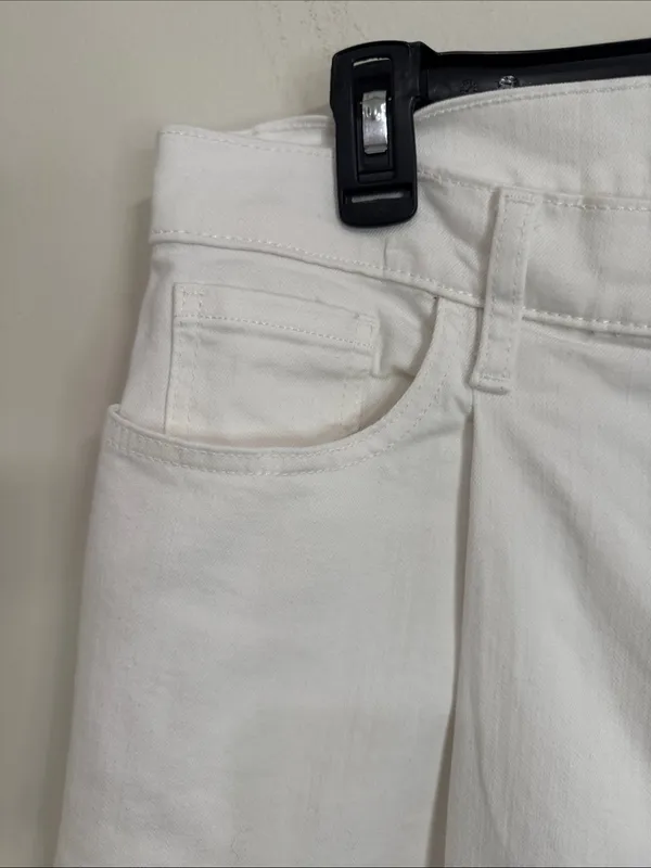 Banana Republic Factory Relaxed Hi-Rise Pleated Wide-Leg Jeans Pure White sz 31 - Image 6