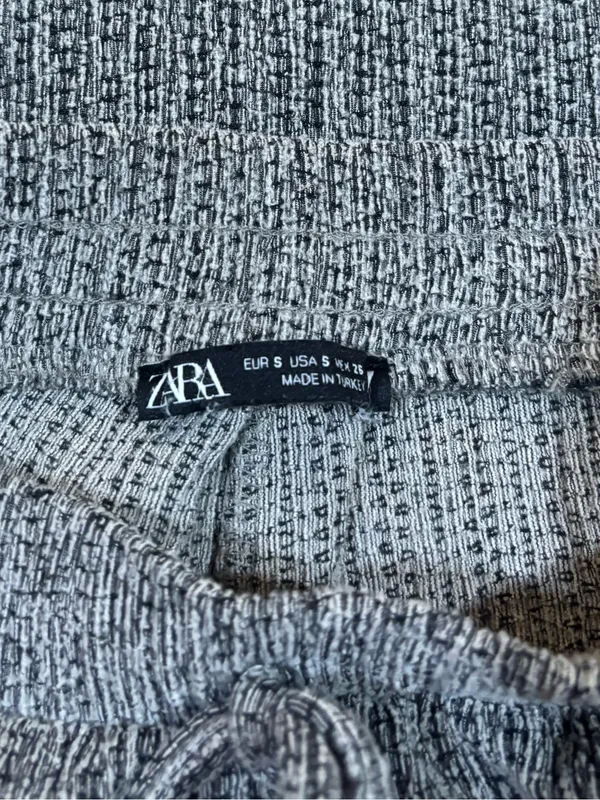 Zara Gray Ribbed Drawstring Pants - Image 3