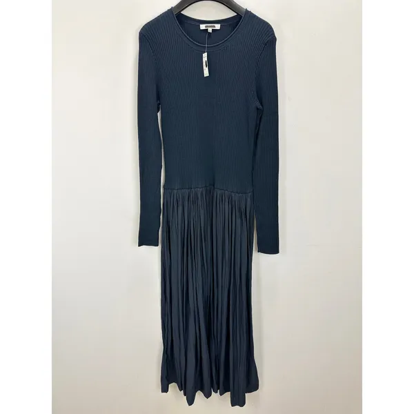 Madewell Ribbed Scoopneck Midi Dress A Line Classic Navy Blue Minimalist L NWT - Image 7