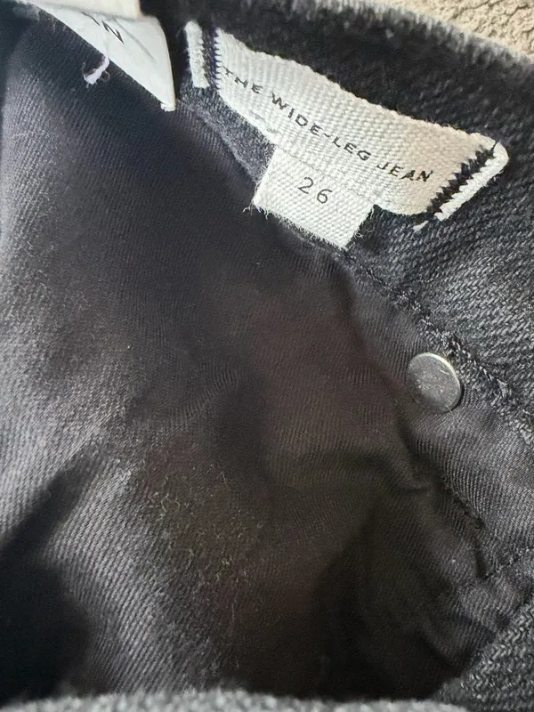 Madewell The Wide Leg Jean in Super Stretch Denim Black Frost Women’s Size 26 - Image 7