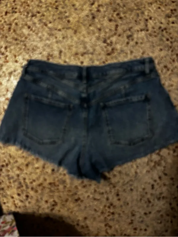 We The Free Distressed Blue Denim Cutoff Shorts - Image 4