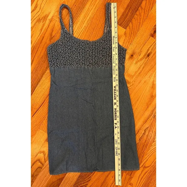 Upfront Dress Size Medium Vintage Denim Sleeveless Mini Y2k‎ Aesthetic Street - Image 7