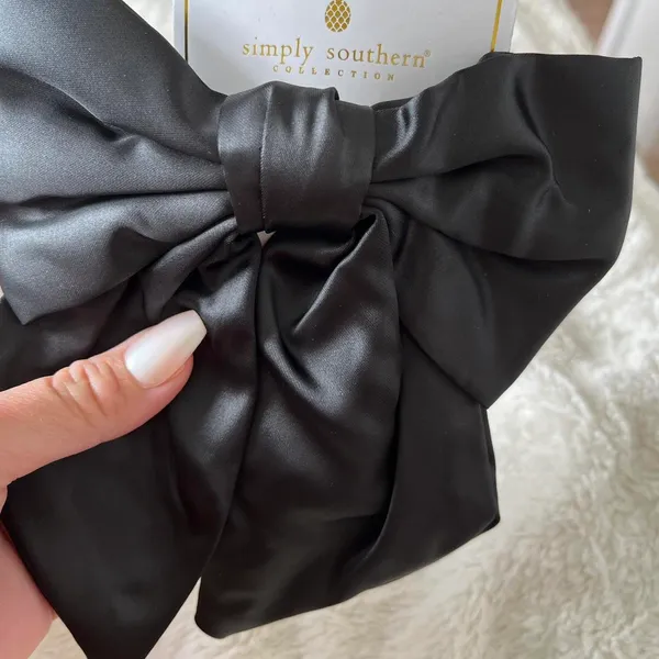 Altar'd State NEW Simply Southern Black Satin Hair Bow NWT - Image 3